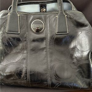 Coach Black Shoulder Bag with Glossy Finish